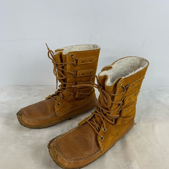 Women’s Vintage Botte Sport Brown Suede & Leather Lace-Up Boots - Picture 12 of 16